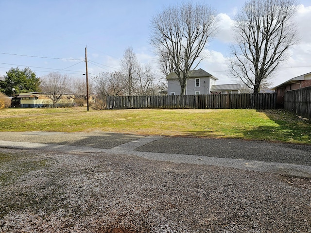 view of yard with fence