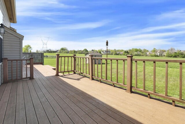 deck with a lawn