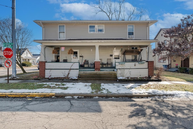 view of front of property with covered porch