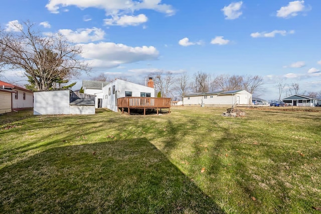 view of yard featuring a deck