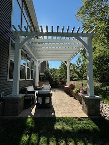 1241 Mcclish Ct, Grove City, OH 43123 - view of patio / terrace featuring a pergola and outdoor lounge area