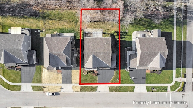 1241 Mcclish Ct, Grove City, OH 43123 - aerial perspective of suburban area featuring property boundaries highlighted