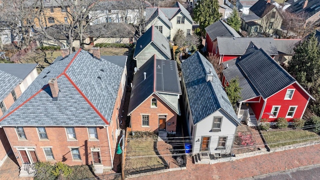 bird's eye view with a residential view