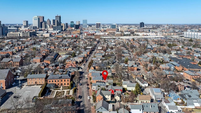 drone / aerial view featuring a view of city