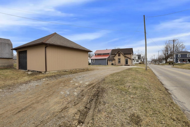 view of road featuring a residential view