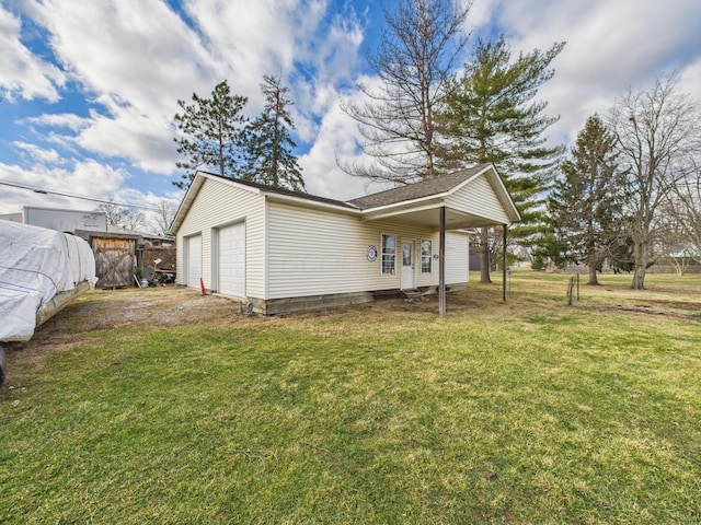 view of property exterior with a yard