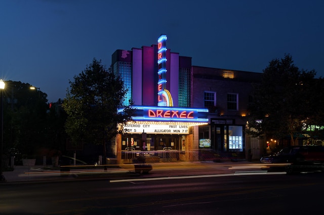 view of property at night