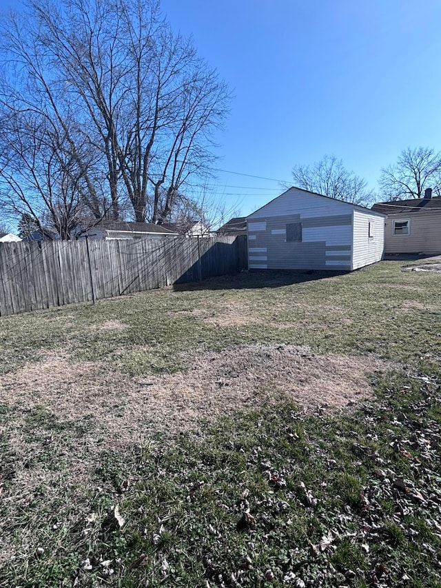 view of yard with fence