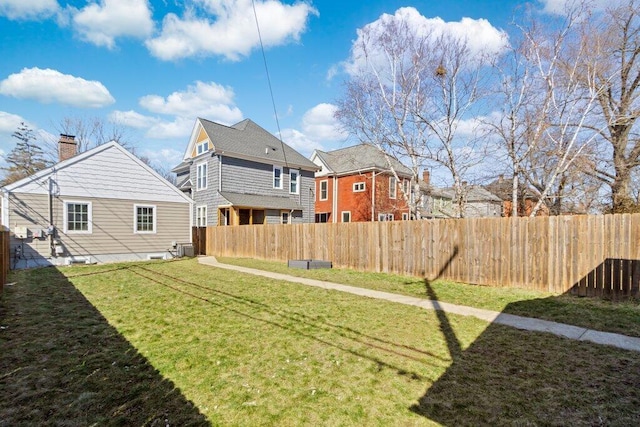 view of yard with fence