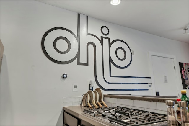 kitchen with stainless steel gas stovetop