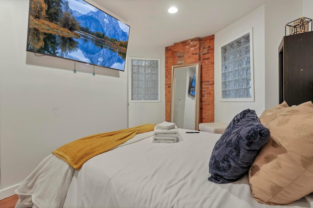 bedroom with recessed lighting