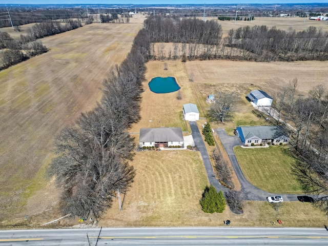 aerial view with a rural view