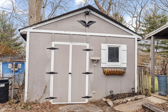 336 E Plum St, Westerville, OH 43081 - view of shed featuring fence