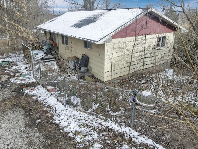 view of snow covered structure