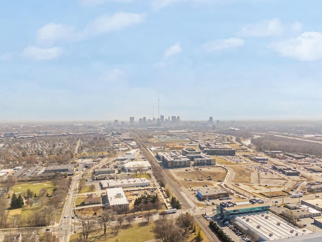 drone / aerial view featuring a city view