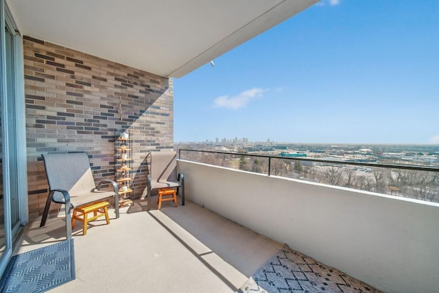 balcony featuring a view of city