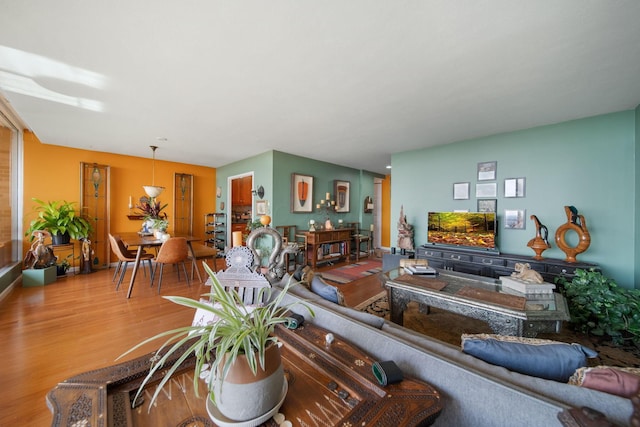 living room featuring wood finished floors