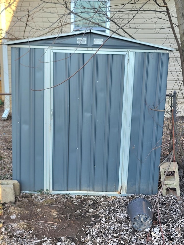 view of shed