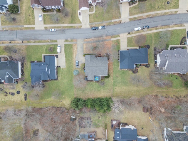 drone / aerial view with a residential view