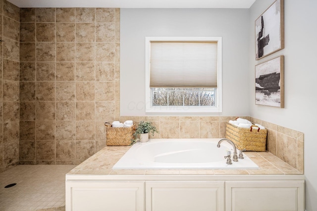 full bathroom featuring a garden tub