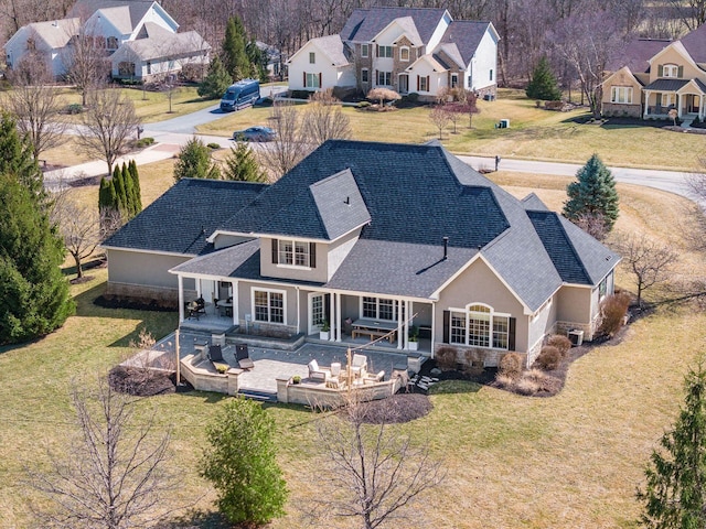 aerial view with a residential view