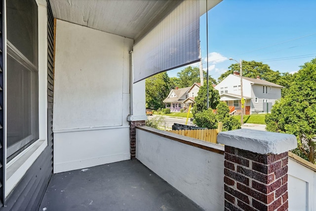 balcony with a residential view