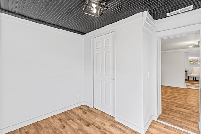 interior space with visible vents and light wood-type flooring