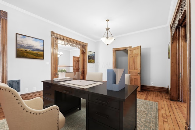 529 S 3rd St, Columbus, OH 43215 - office featuring light wood-style floors and crown molding