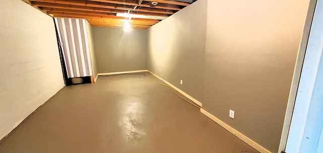 view of finished basement