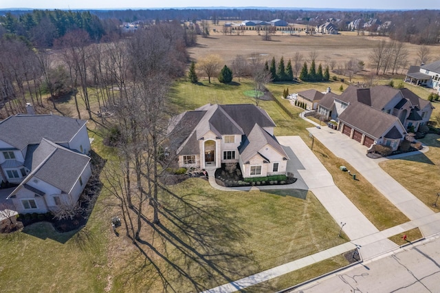 aerial view with a residential view