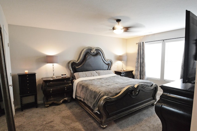 4835 Amber Crossing Dr, Columbus, OH 43232 - bedroom with ceiling fan and dark carpet