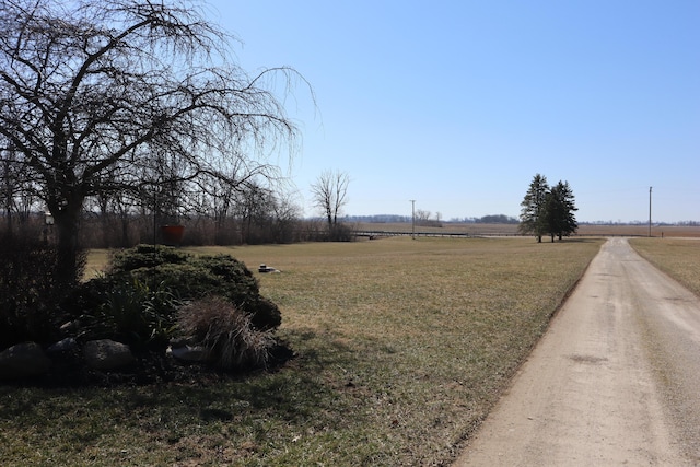 view of road featuring a rural view