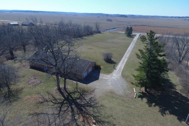 bird's eye view featuring a rural view