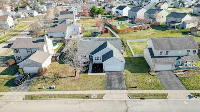 aerial view featuring a residential view