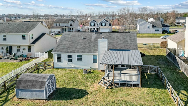 aerial view with a residential view
