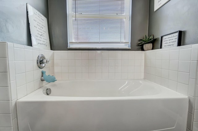 bathroom featuring a garden tub