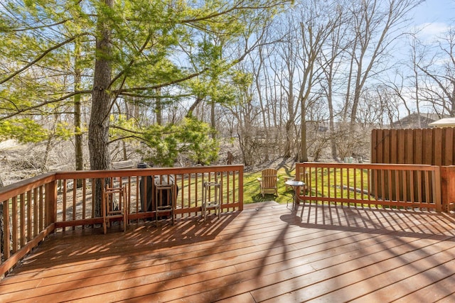 view of wooden deck