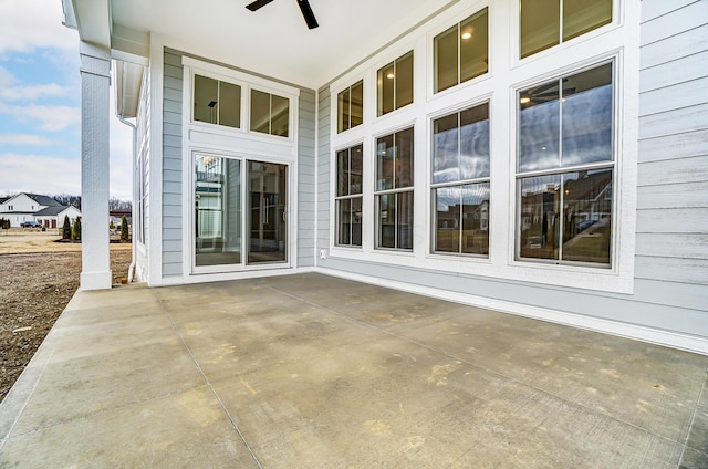 view of patio with a ceiling fan