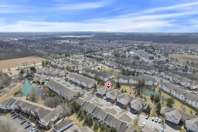 aerial view with a residential view