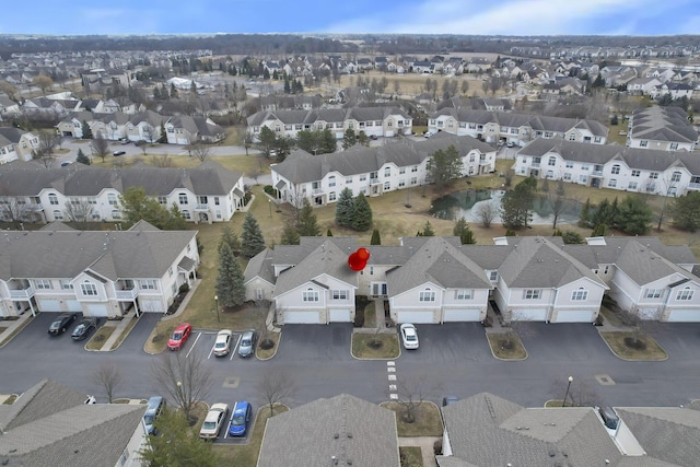 aerial view with a residential view