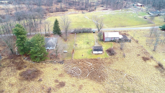 drone / aerial view featuring a rural view