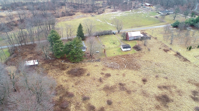 aerial view with a rural view