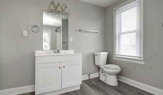 1151/1153 Heyl Ave, Columbus, OH 43206 - full bathroom with a wealth of natural light, baseboards, toilet, and wood finished floors