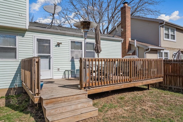 deck featuring fence