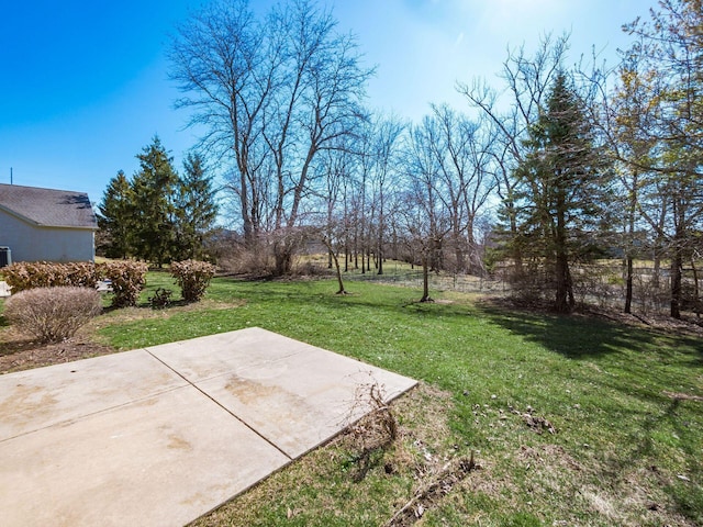 view of yard with a patio area