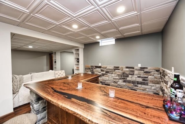 bar featuring a dry bar and recessed lighting