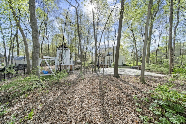 view of yard with fence