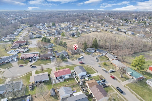 bird's eye view featuring a residential view