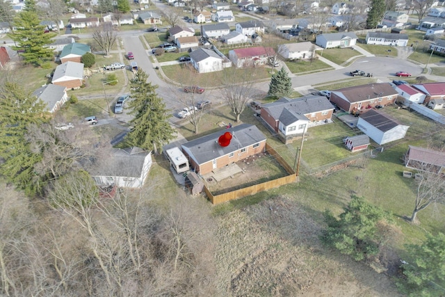 bird's eye view with a residential view