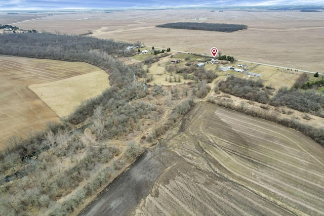 bird's eye view featuring a rural view